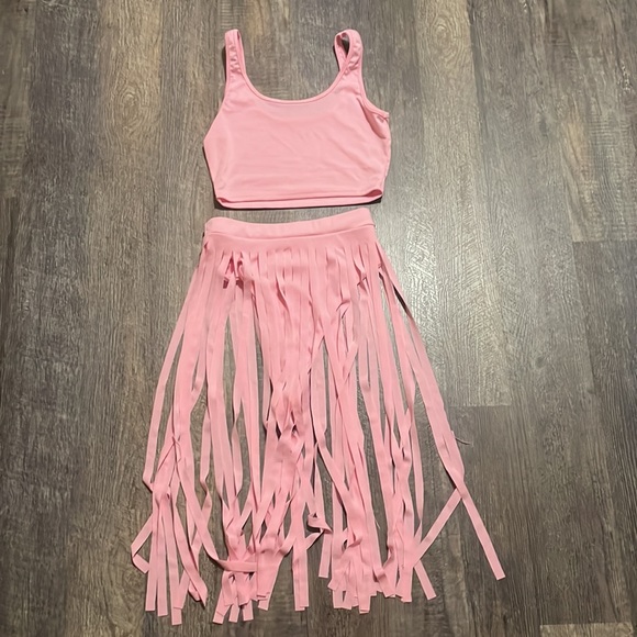 Pink Fringe Swimsuit - Picture 5 of 11